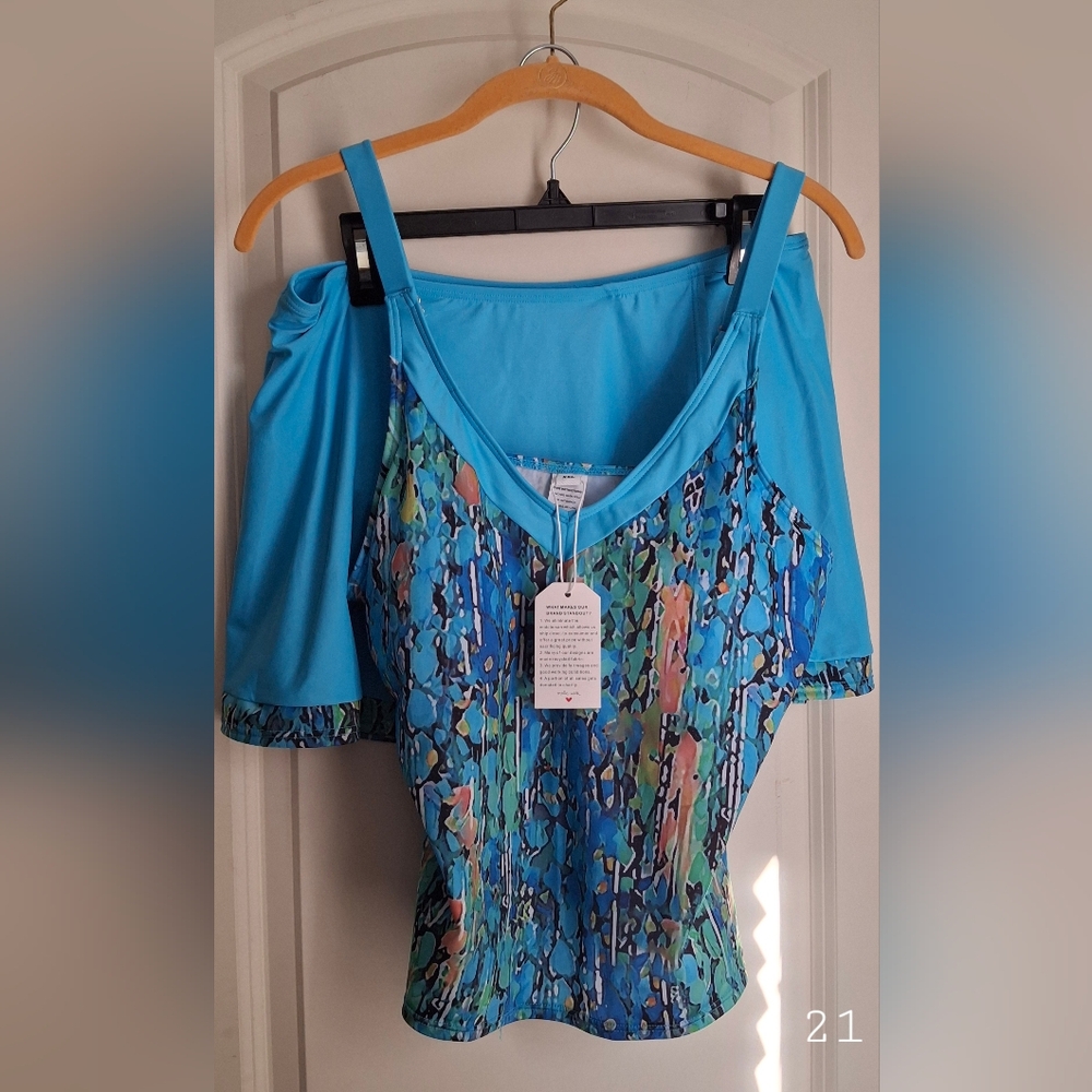 Swimsuit snake print oversized sz XXL 2 pieces tropical beach trabel Cruise trav